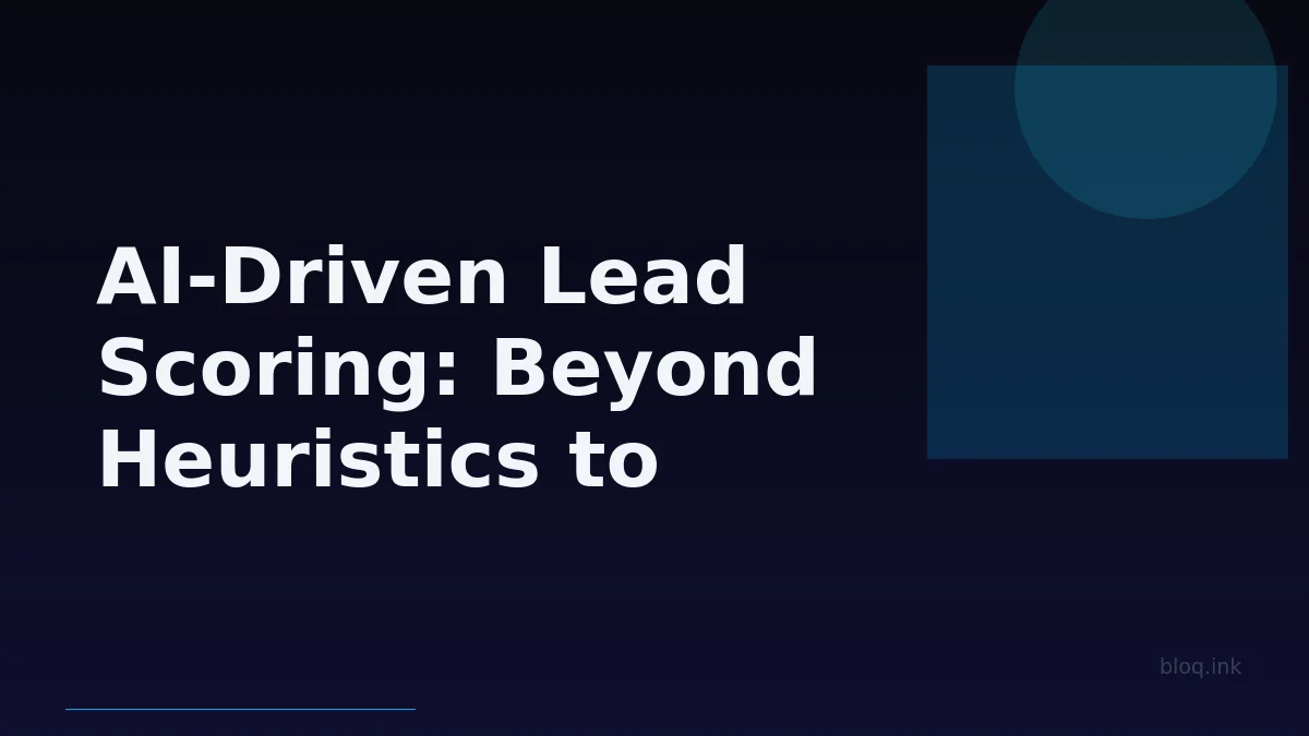 AI-Driven Lead Scoring: Beyond Heuristics to Machine Learning for B2B Sales