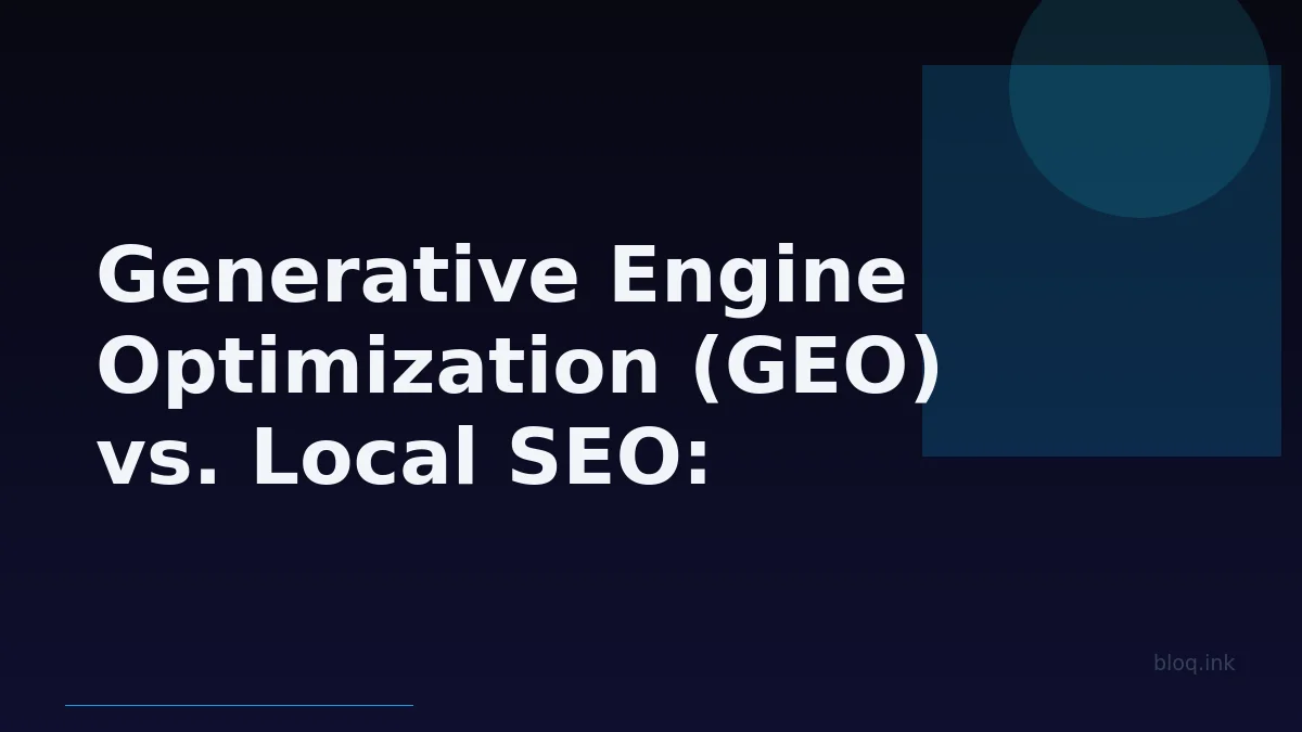 Generative Engine Optimization (GEO) vs. Local SEO: Mastering AI Search Visibility